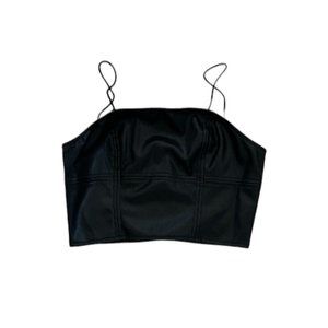 Leather black top with back zip